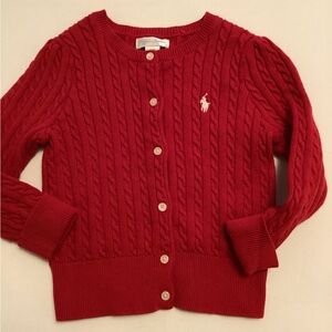 Ralph Lauren Crimson Cable Knit cardigan